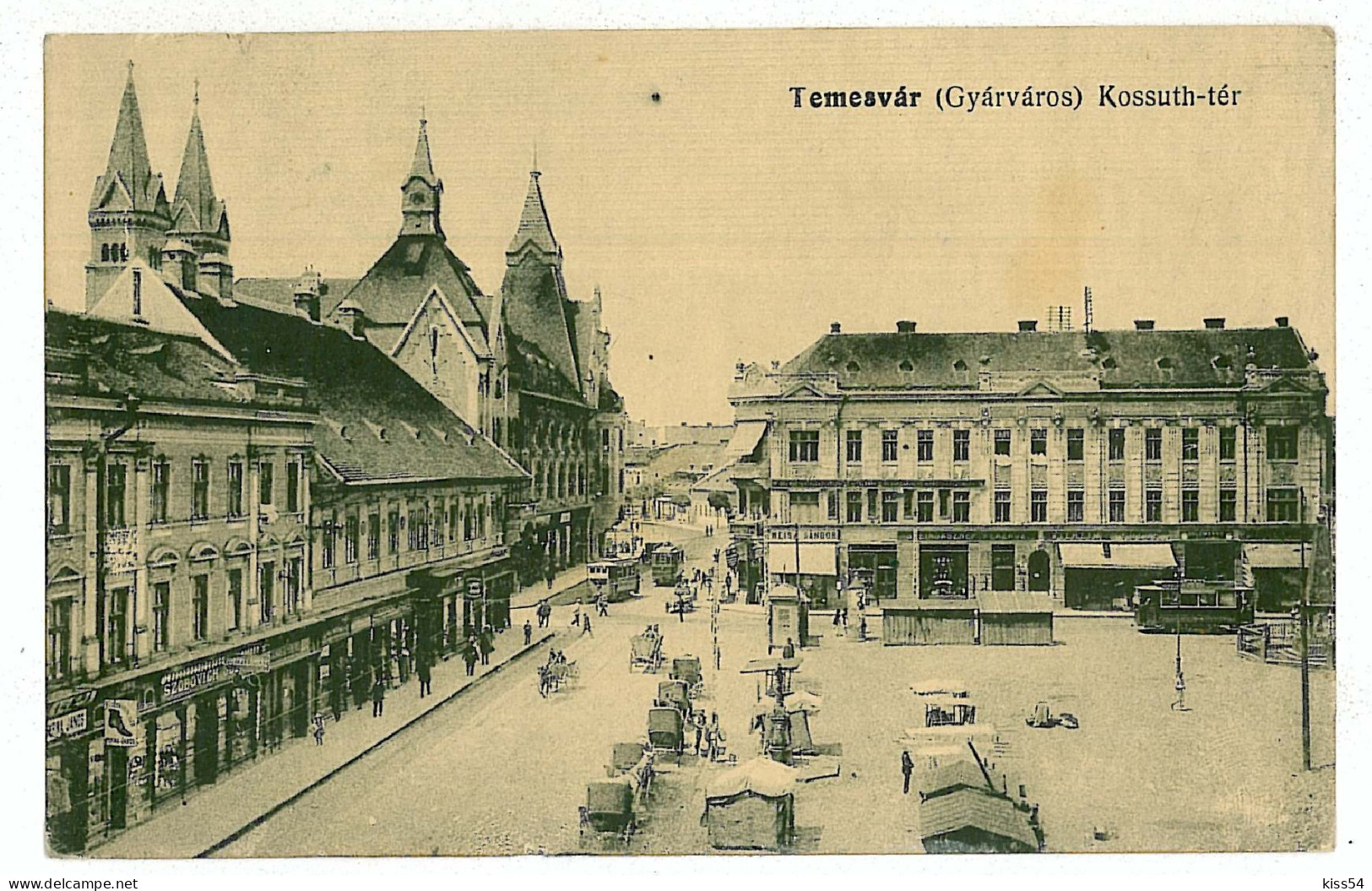 RO 36 - 6278 TIMISOARA, Market, Shops, Tramway Carriages, Romania - Old Postcard - Used - 1918 - Romania