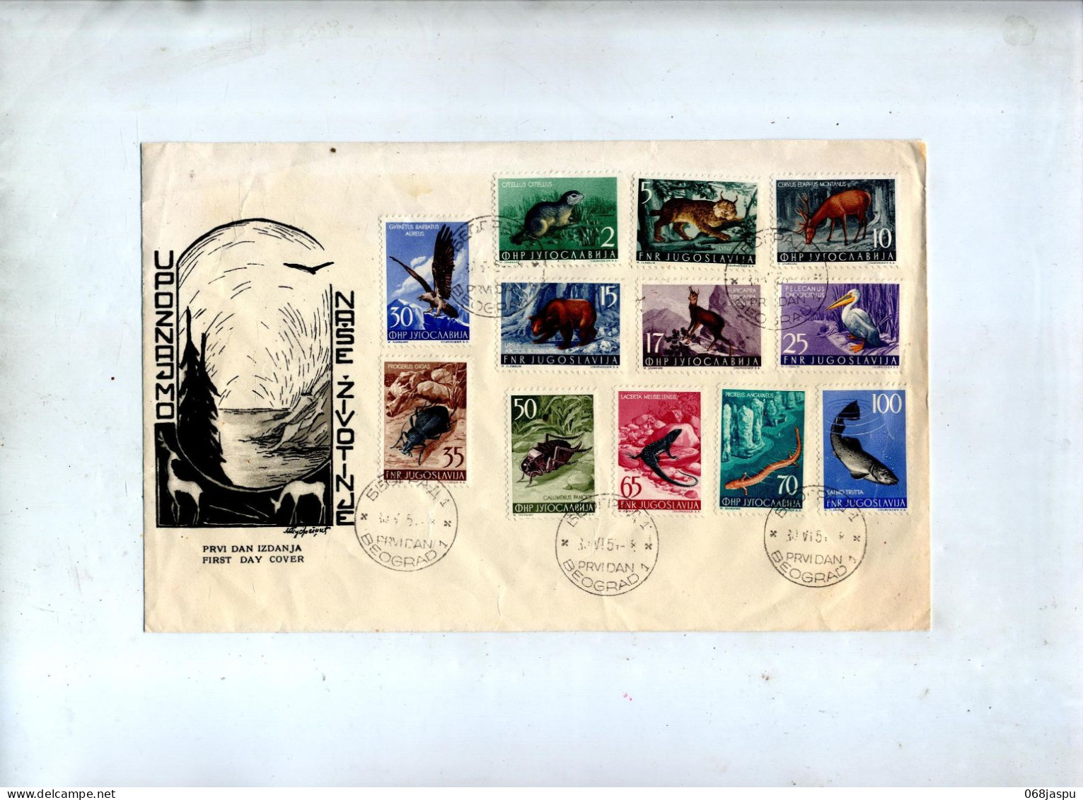 Lettre  Fdc 1954 Faune - FDC