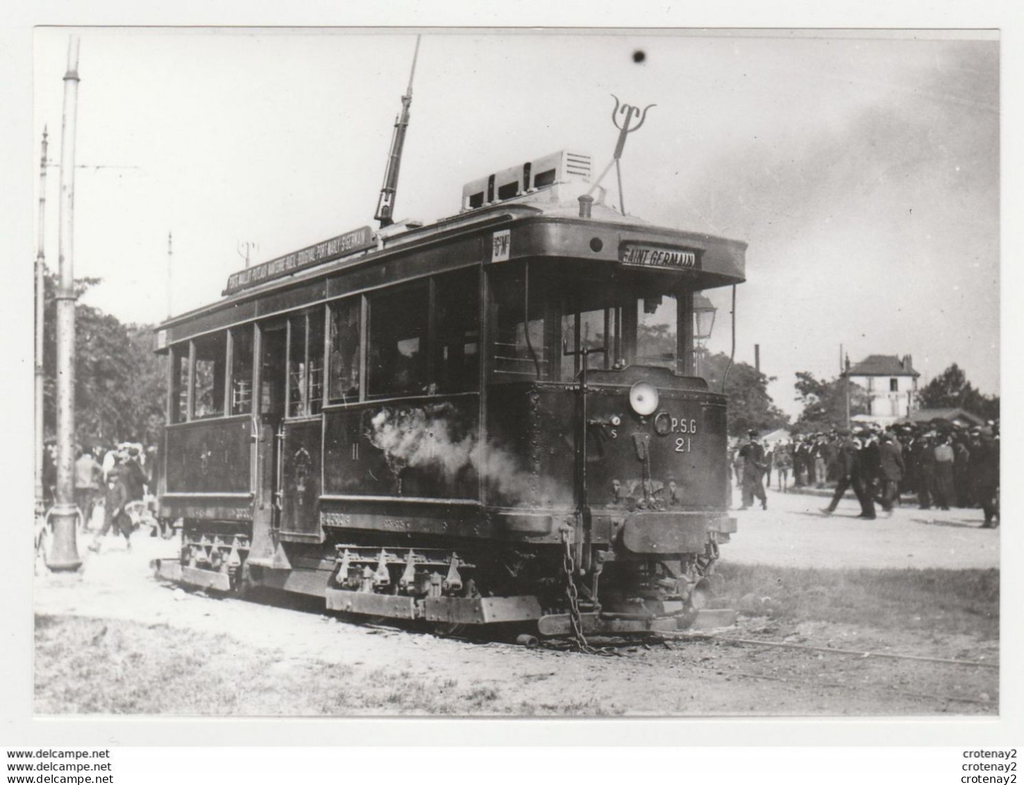 Photo Paris Tram Tramway Repro Cliché France Reportage Monde & Caméras Tram PSG 21 Au Rond Point De La Défense - Otros & Sin Clasificación