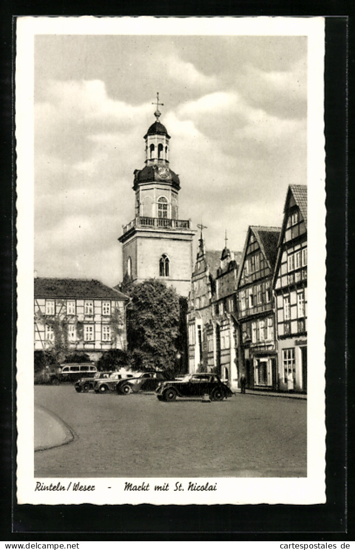 AK Rinteln /Weser, Markt Mit St. Nicolai  - Rinteln