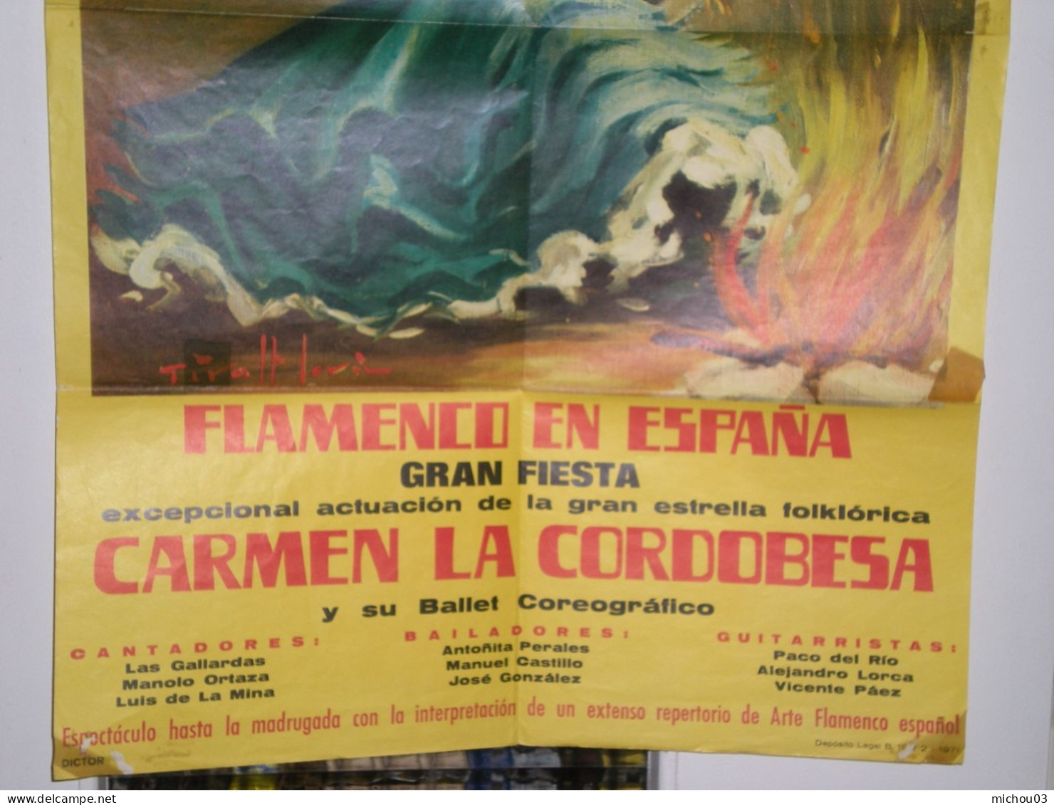 Grande Affiche (870x540) Flamenco En Espagna Année 1971 Carmen La Cordobesa - Affiches