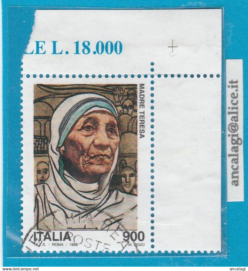 USATI ITALIA 1998 - Ref.0800A "MADRE TERESA" 1 Val.ad Angolo - - 1991-00: Afgestempeld