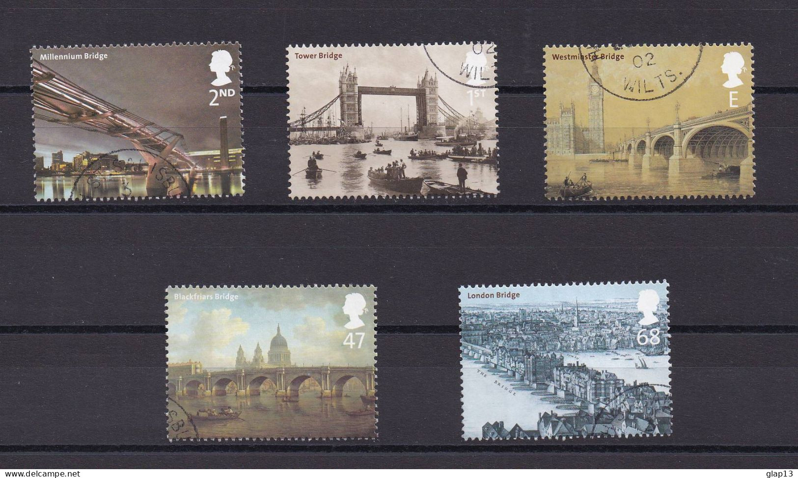 GRANDE-BRETAGNE 2002 TIMBRE N°2363/67 OBLITERE PONTS - Usati