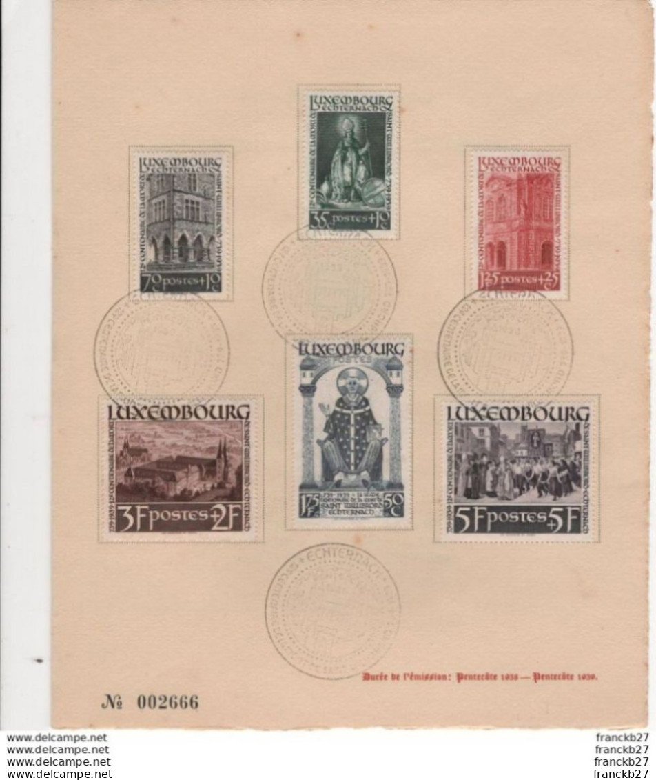 Luxembourg - Livret Commemoratif Du 12° Centenaire De La Mort De Saint Willibrord - 6 Timbres 1938-1939 - Blocs & Hojas