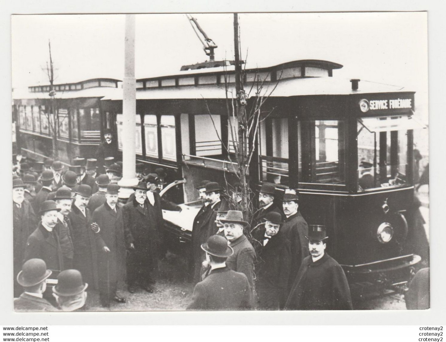 Photo PARIS Tram Tramway Repro Cliché France Reportage Monde & Caméras Tram Funéraire Corbillard Cimetière De Vincennes - Altri & Non Classificati