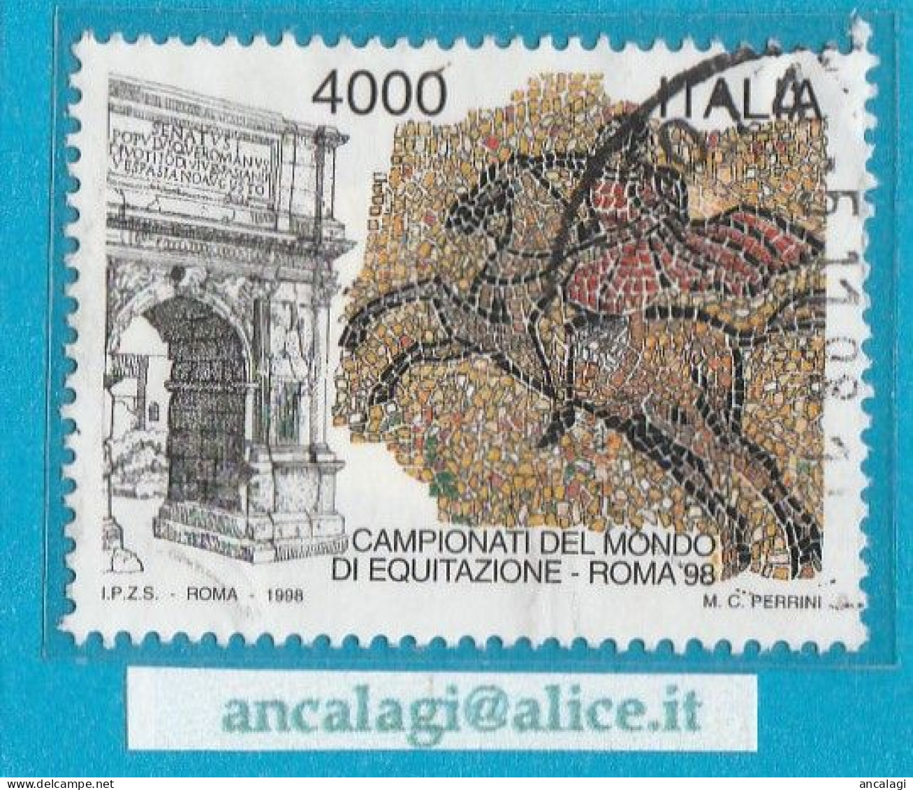 USATI ITALIA 1998 - Ref.0802 "EQUITAZIONE" 1 Val. - - 1991-00: Usati