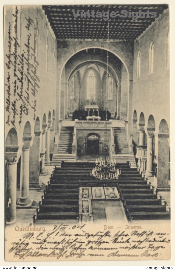 Quedlinburg / Sachsen-Anhalt: Dom - Innenansicht - Kirche (Vintage PC 1904) - Quedlinburg