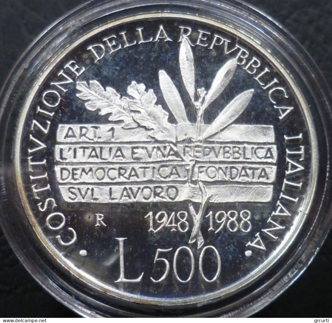 Italia - 500 Lire 1988 - 40° Costituzione - 500 Liras