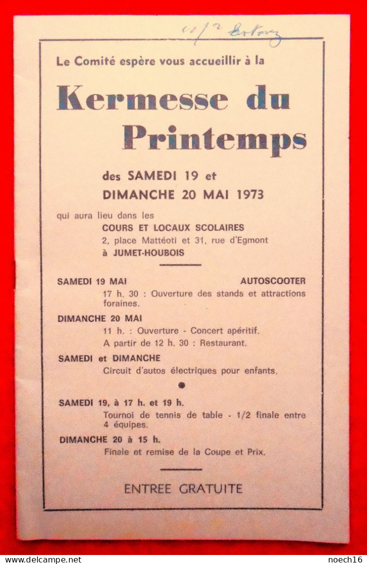 Programme Livret Jumet-Houbois 1973 Kermesse Du Printemps Avec Publicités Commerces Jumet Et Environs - Programma's