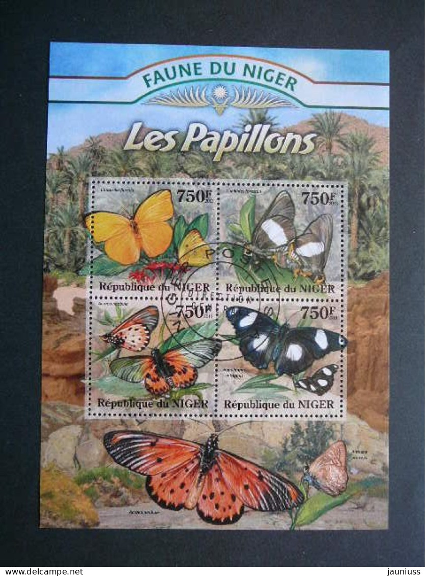 Butterflies. Schmetterlinge. Papillons  # Niger 2013 Used S/s #812  Insects - Schmetterlinge