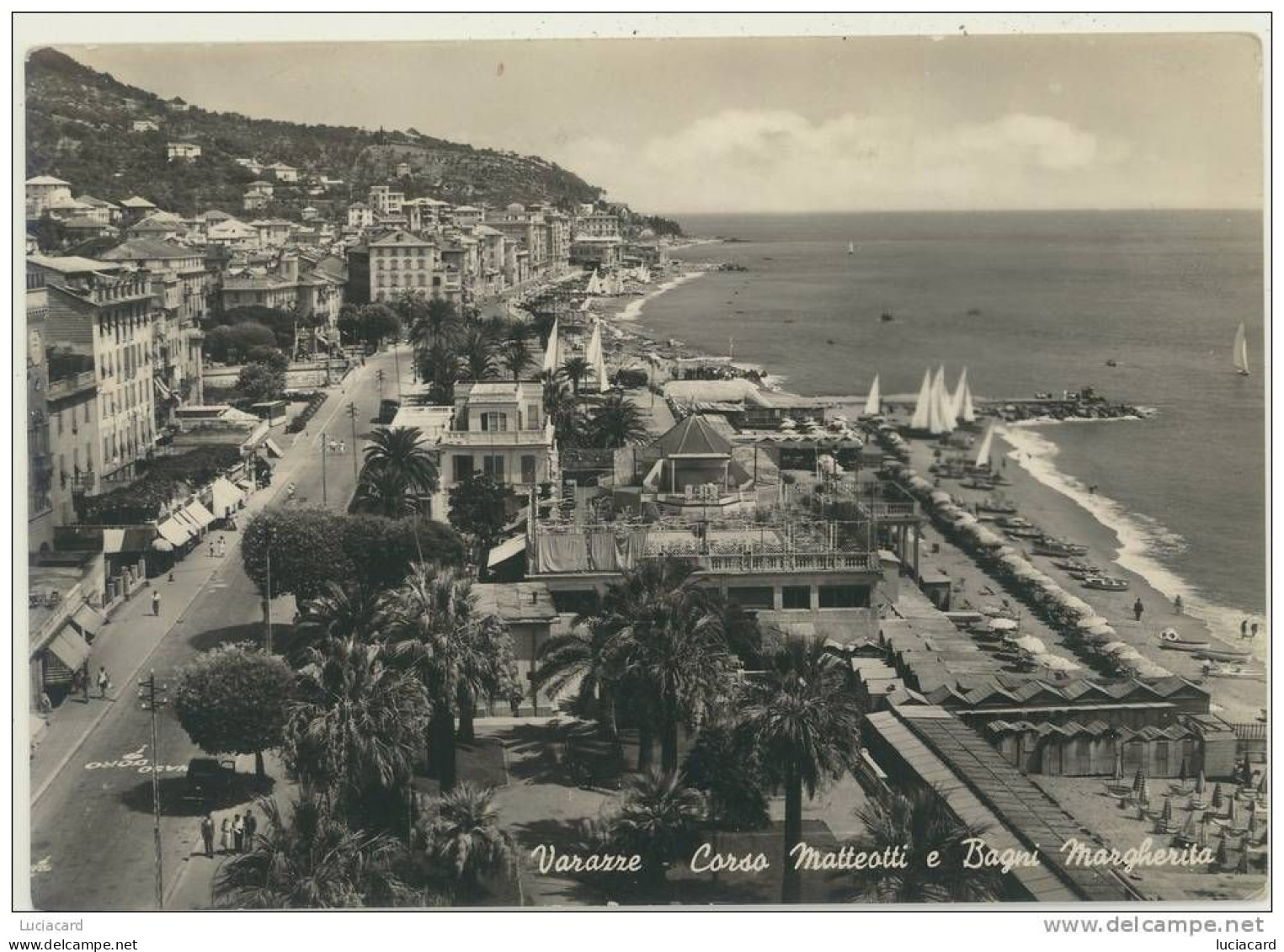 VARAZZE -SAVONA -CORSO MATTEOTTI E BAGNI MARGHERITA 1952 - Savona