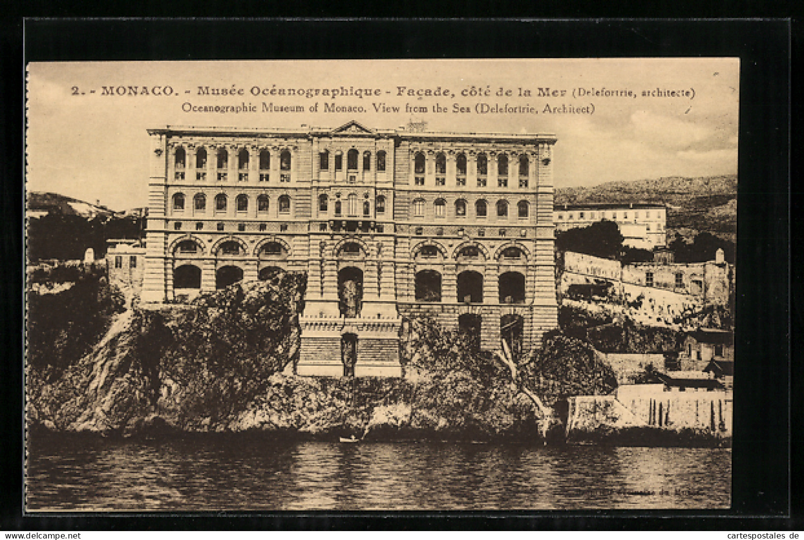 AK Monaco, Musée Océanographique, Facade, Côté De La Mer  - Autres & Non Classés