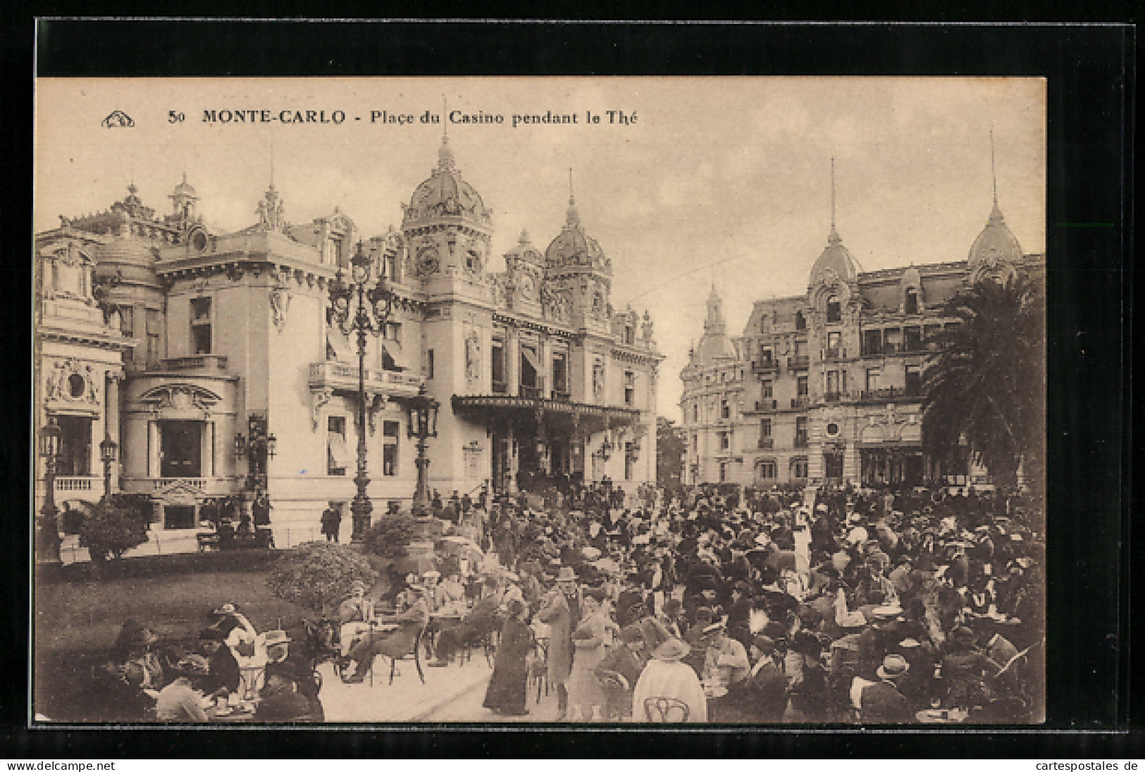 AK Monte-Carlo, Place Du Casino Pendant Le Thé  - Otros & Sin Clasificación