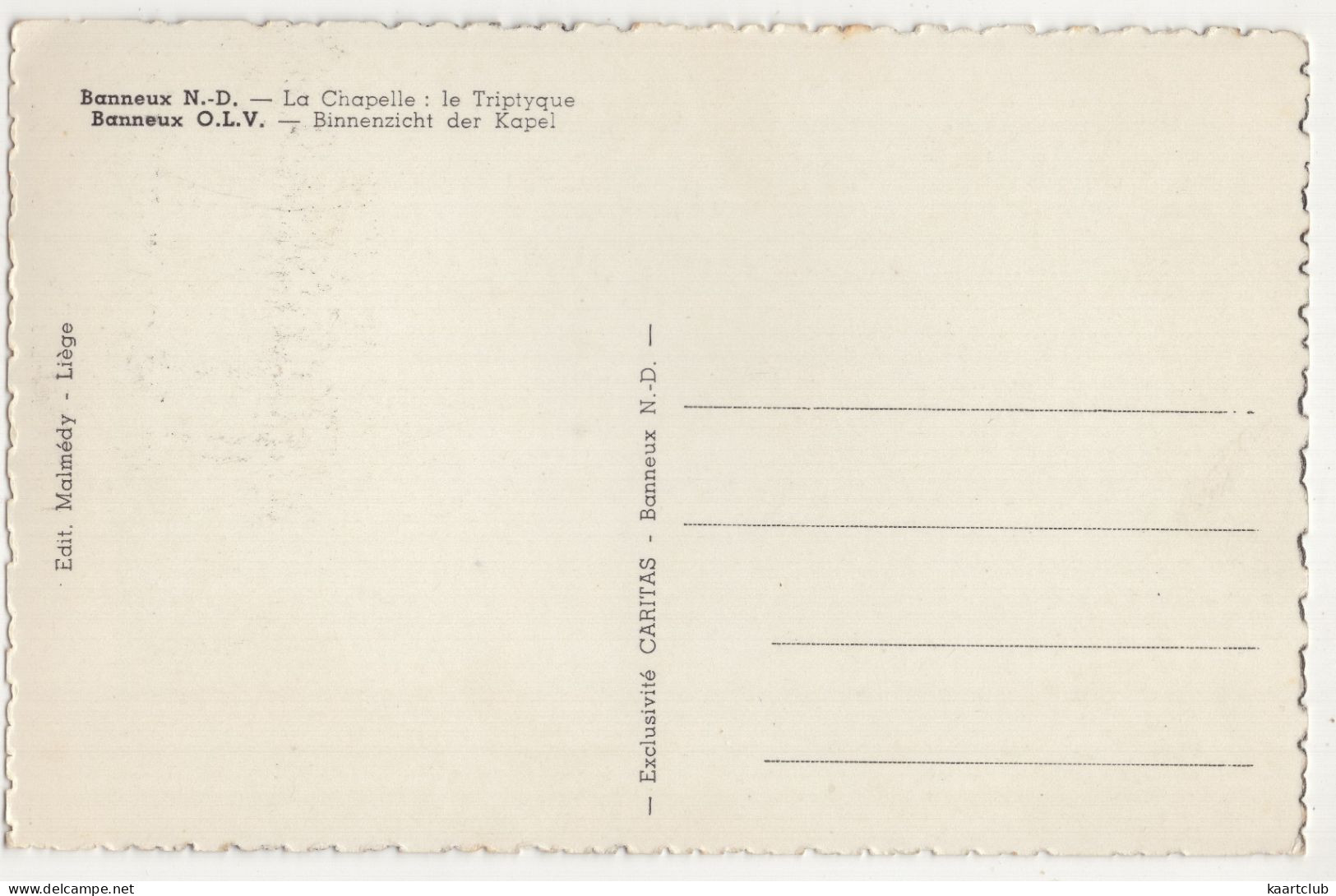 Banneux N.-D. - La Chapelle : Le Triptyque - O.L.V. Binnenzicht Der Kapel - (Belgique/België) - Sprimont