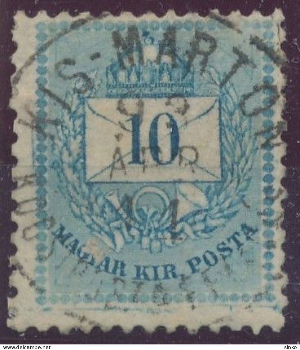 1881. Colour Number Krajcar 10kr Stamp, KIS-MARTON/CAR POST DISPATCH - ...-1867 Préphilatélie