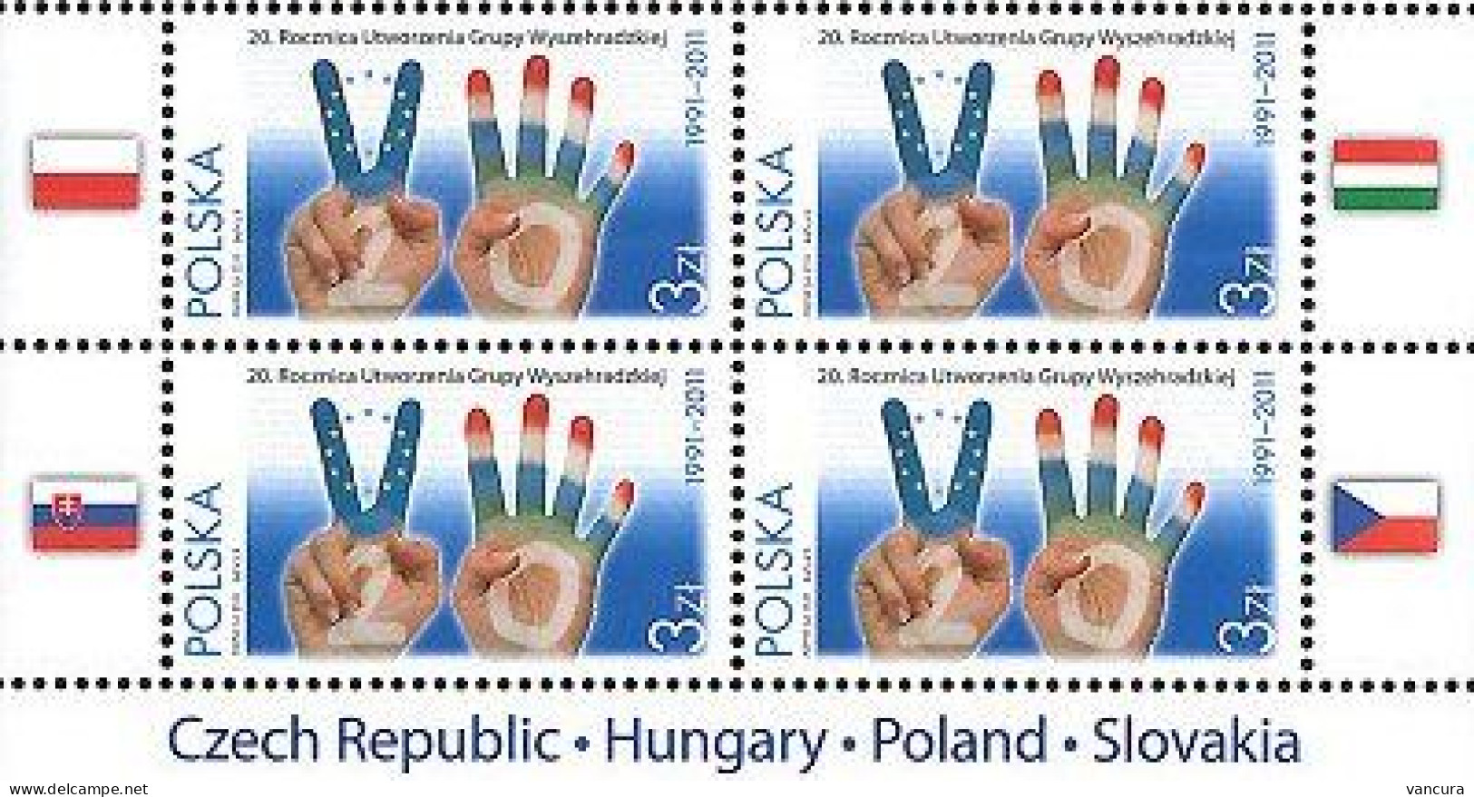 4357 Poland 20th Anniversary Of The Visegrad Group 2011 Joint Issue - Ongebruikt