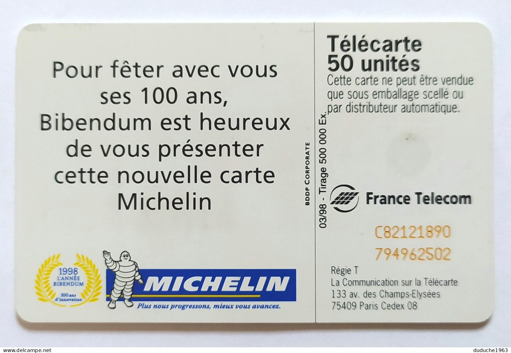 Télécarte France - Michelin - Sin Clasificación