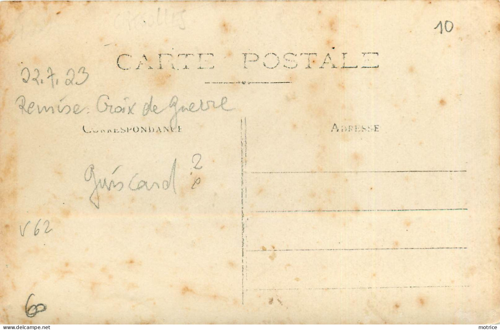 GUISCARD - Carte Photo, Remise De Croix De Guerre 22/07/1923,Pompiers, Carte à Localiser Dans La Ville. - Guiscard