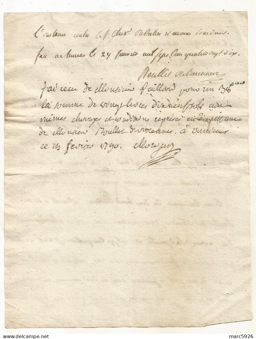 N°1902 ANCIENNE LETTRE A DECHIFFRER DATE 1790 - Historical Documents