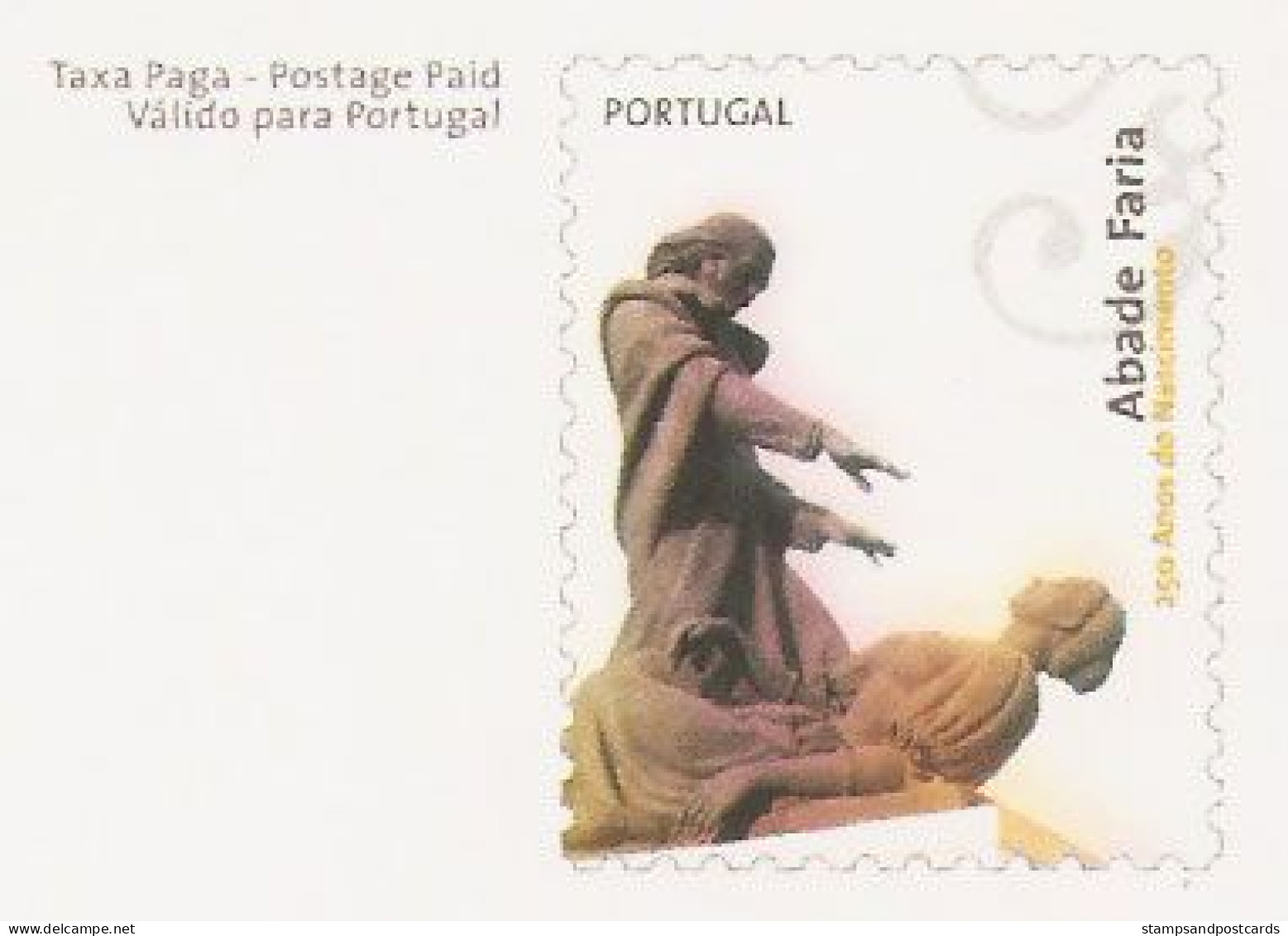 Portugal Carte Entier Postal Abbé Faria Hypnose Goa Inde Portugaise 2006 Postal Stationery Hypnotism Portuguese India - Entiers Postaux