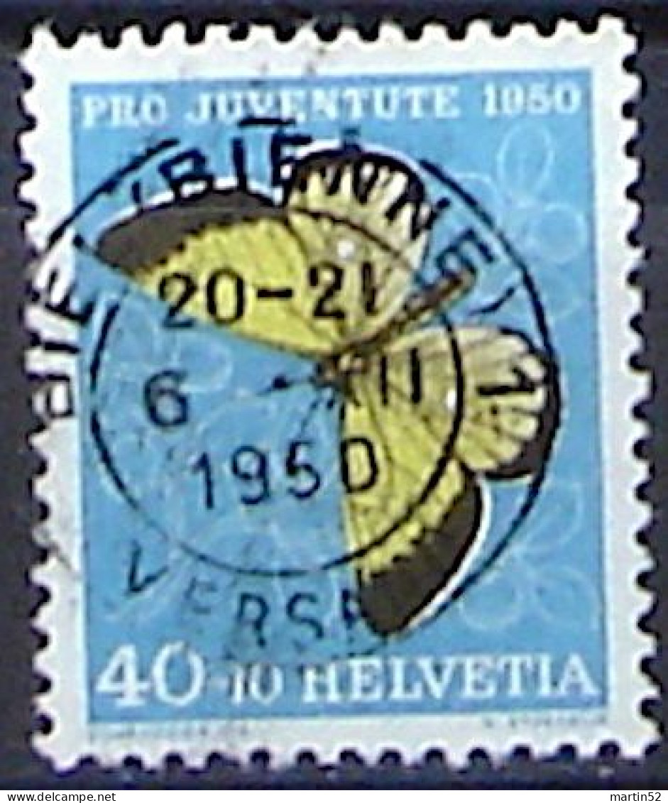 Schweiz Suisse Pro Juventute 1950: "Solitaire" Zu WI 137 Mi 554 Yv 506 Voll-Stempel BIEL/ BIENNE 6.XII.50 (Zu CHF 18.00) - Usados