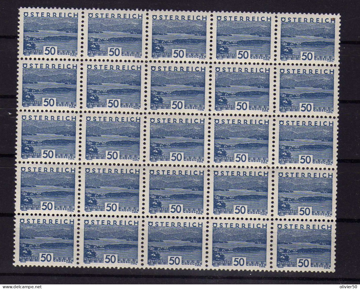 Autriche - 1932 -. 50 G. Lac De Worth - Neufs** - MNH - Bloc De 25 - Unused Stamps