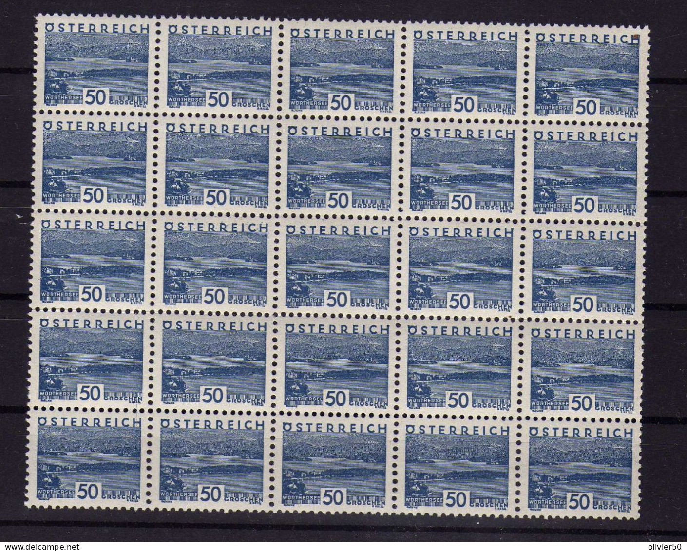 Autriche - 1932 -. 50 G. Lac De Worth - Neufs** - MNH - Bloc De 25 - Ungebraucht