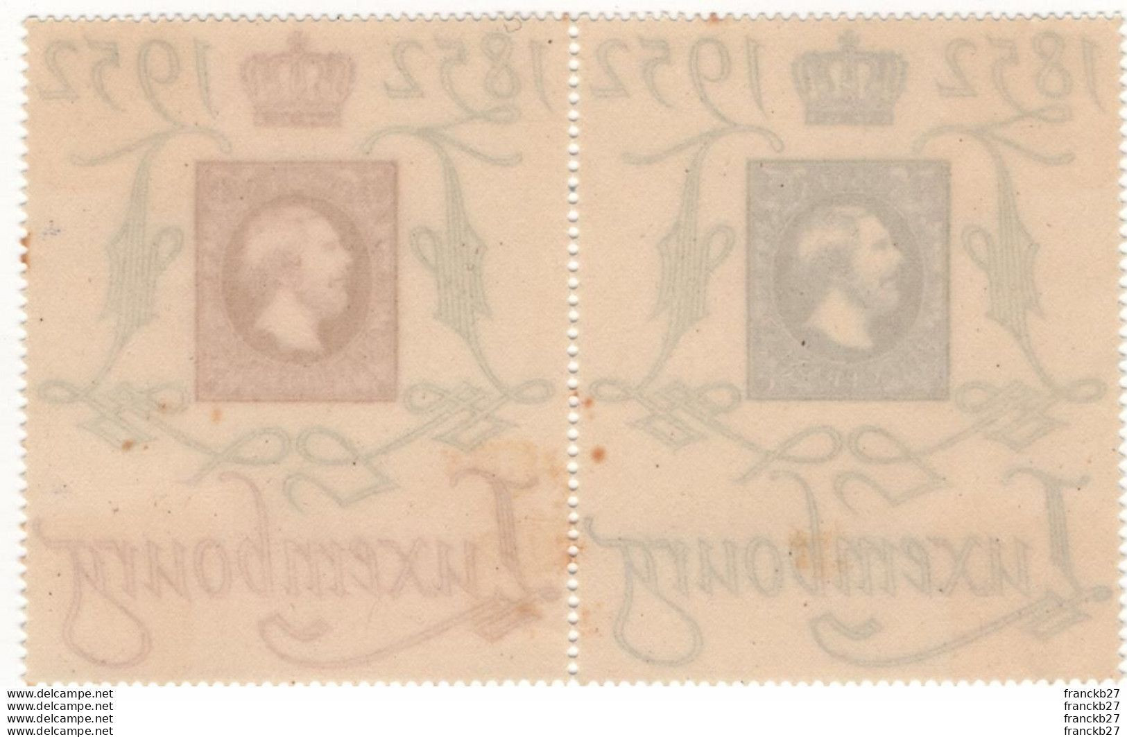 Luxembourg - Bloc De 2 Timbres De 2 Et 4 Fr - 1852-1952 - Unused Stamps
