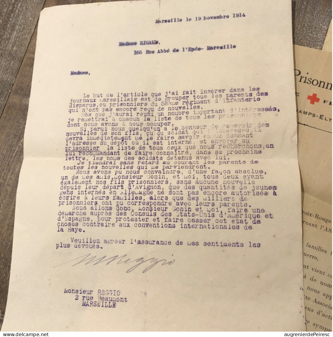 Documents Autour De La Disparition Du Poilu Henri Rigaud, 58eme Régiment D’infanterie 1915 Mort Pour La France - 1914-18