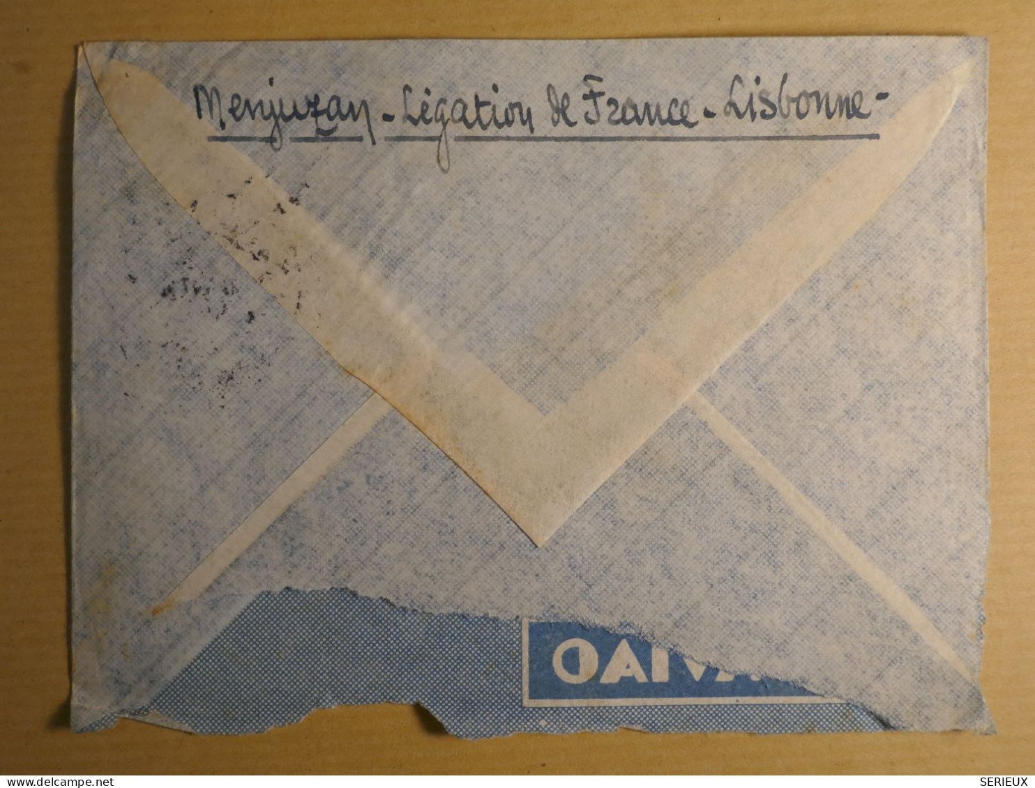 DN9 PORTUGAL  LETTRE RARE DESTINATION 1941  LISBOA  A CASABLANCA MAROC + AFF.  INTERESSANT++ - Storia Postale