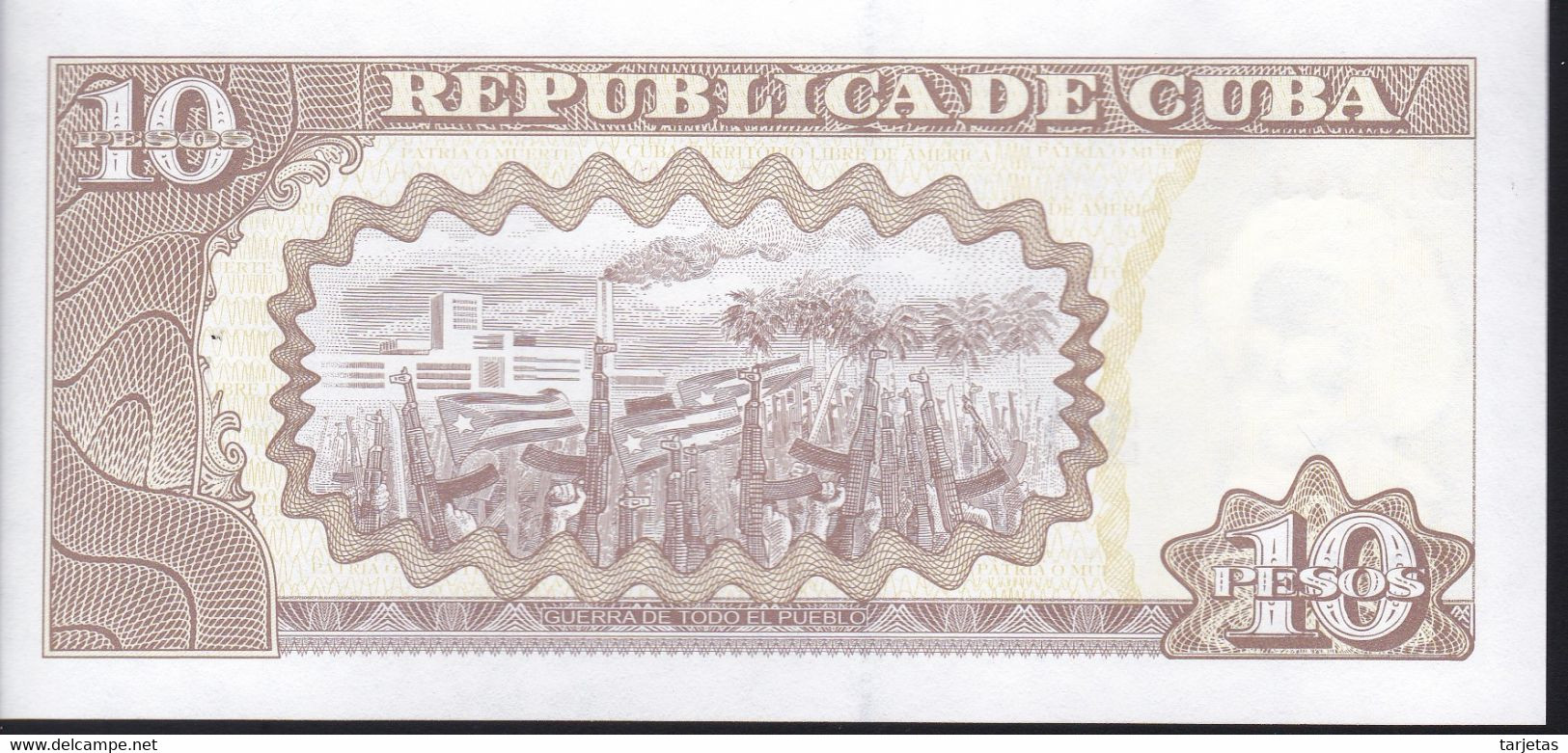 BILLETE DE CUBA DE 10 PESOS DEL AÑO 2016 DE MAXIMO GOMEZ SIN CIRCULAR (UNC) (BANKNOTE) - Cuba