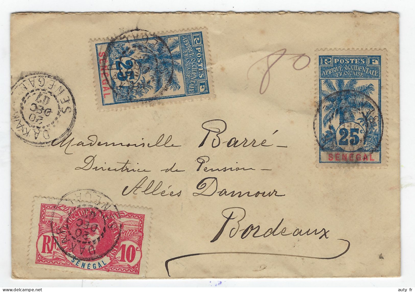 Belle Lettre Du Sénégal Pour Bordeaux 1907 - Lettres & Documents
