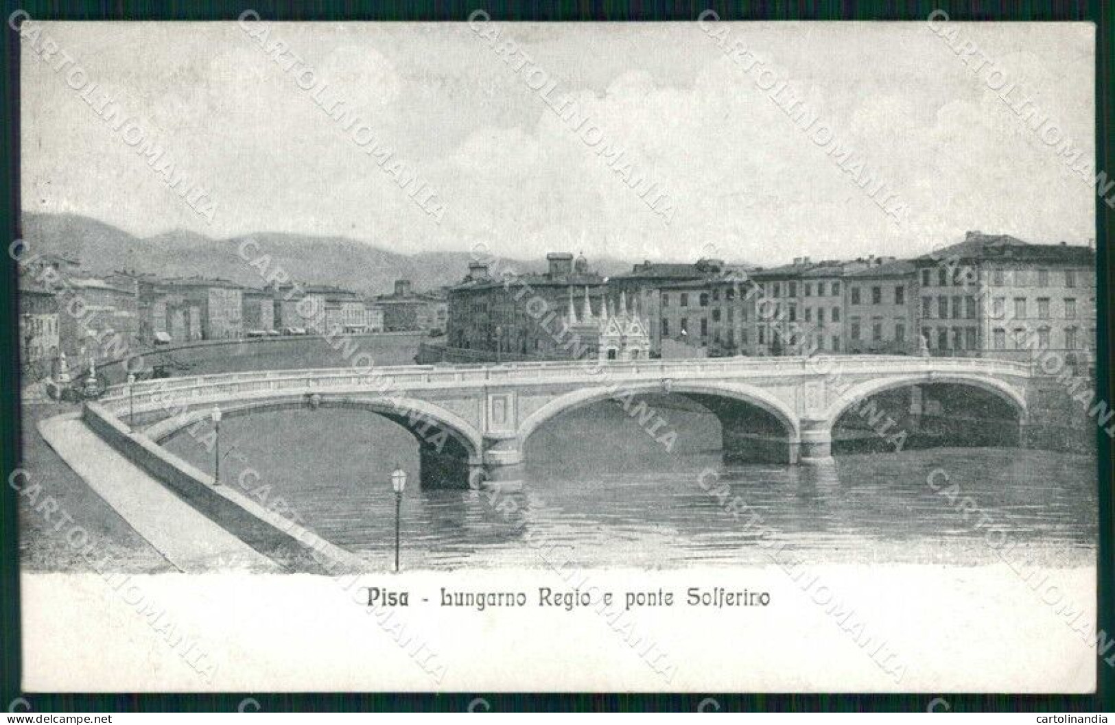 Pisa Città Lungarno Regio Ponte Solferino Cartolina RB9959 - Pisa