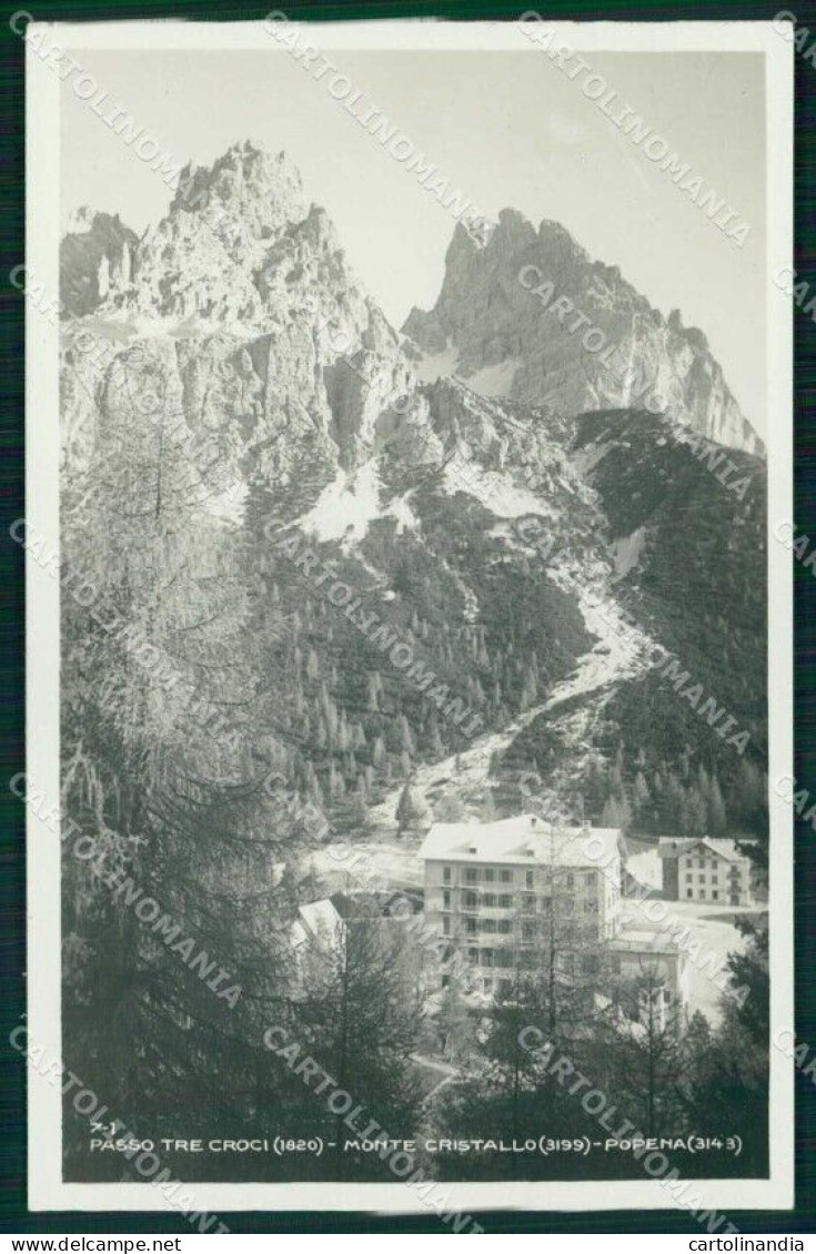 Belluno Cortina D'Ampezzo Passo Tre Croci Monte Cristallo Foto Cartolina RT0292 - Belluno