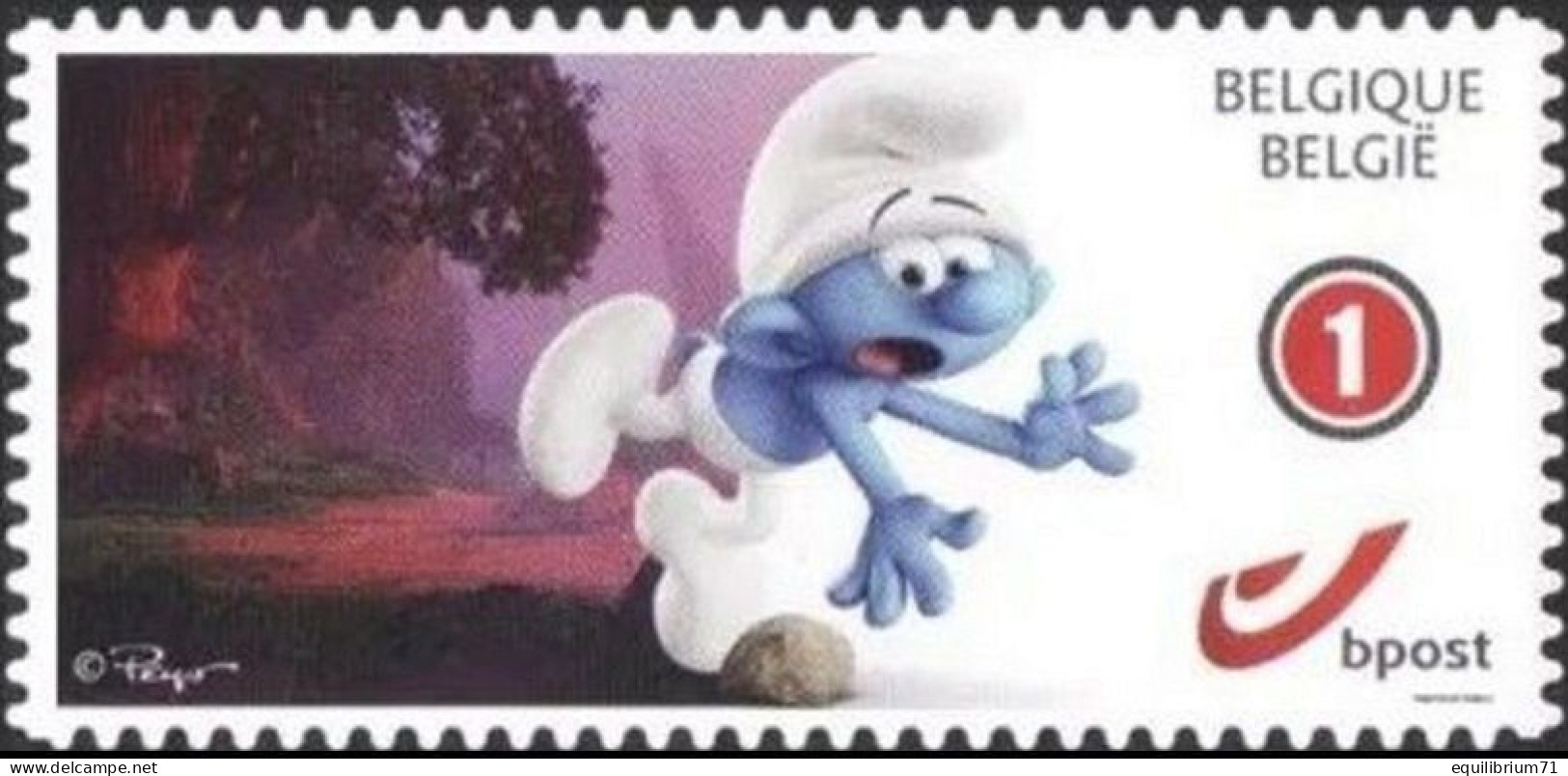 DUOSTAMP/MYSTAMP** - Schtroumpfs/De Smurfen/The Smurfs - Les Schtroumpfs & Le Village Perdu - Autocollant - Gd/Groote 1 - Bandes Dessinées