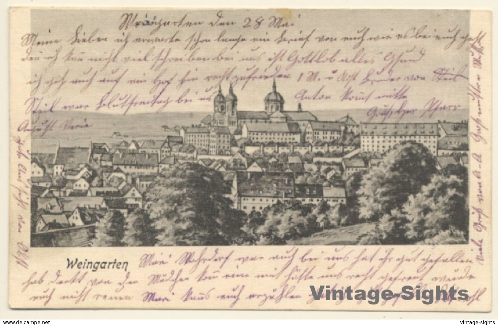 Weingarten / Germany: Total View (Vintage PC 1904) - Ravensburg