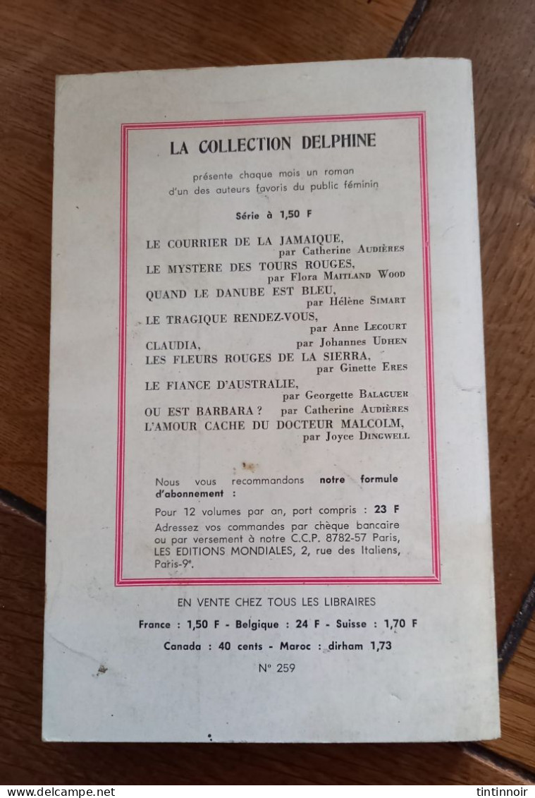 La Voile écarlate Luc Arvis Collection Delphine N° 259 1968 - Autres & Non Classés