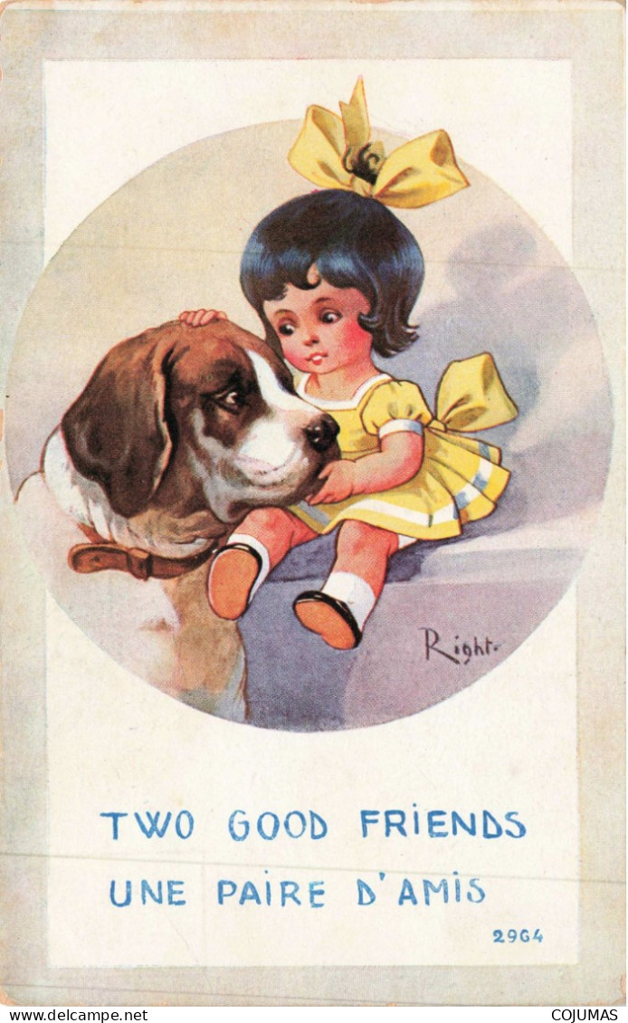 ILLUSTRATEURS _S28240_ Right - Une Paire D'Amis - Fillette Avec Un Chien - 2964 - Right