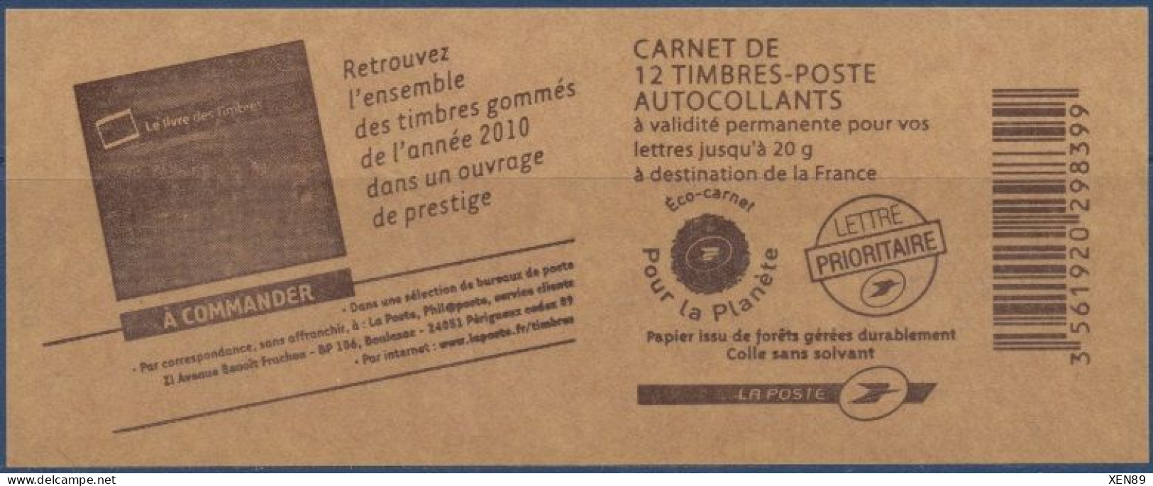 CARNET 4197 - C20 - Marianne De Lamouche - Le Livre Des Timbres 2010 - Moderne : 1959-...