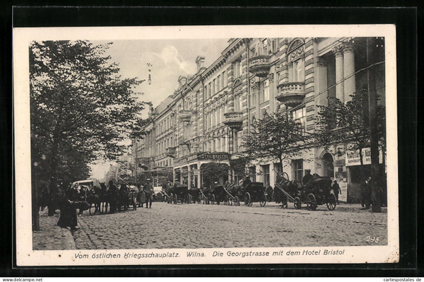 AK Wilna, Georgstrasse Mit Hotel Bristol Und Pferdekutschen  - Lituania