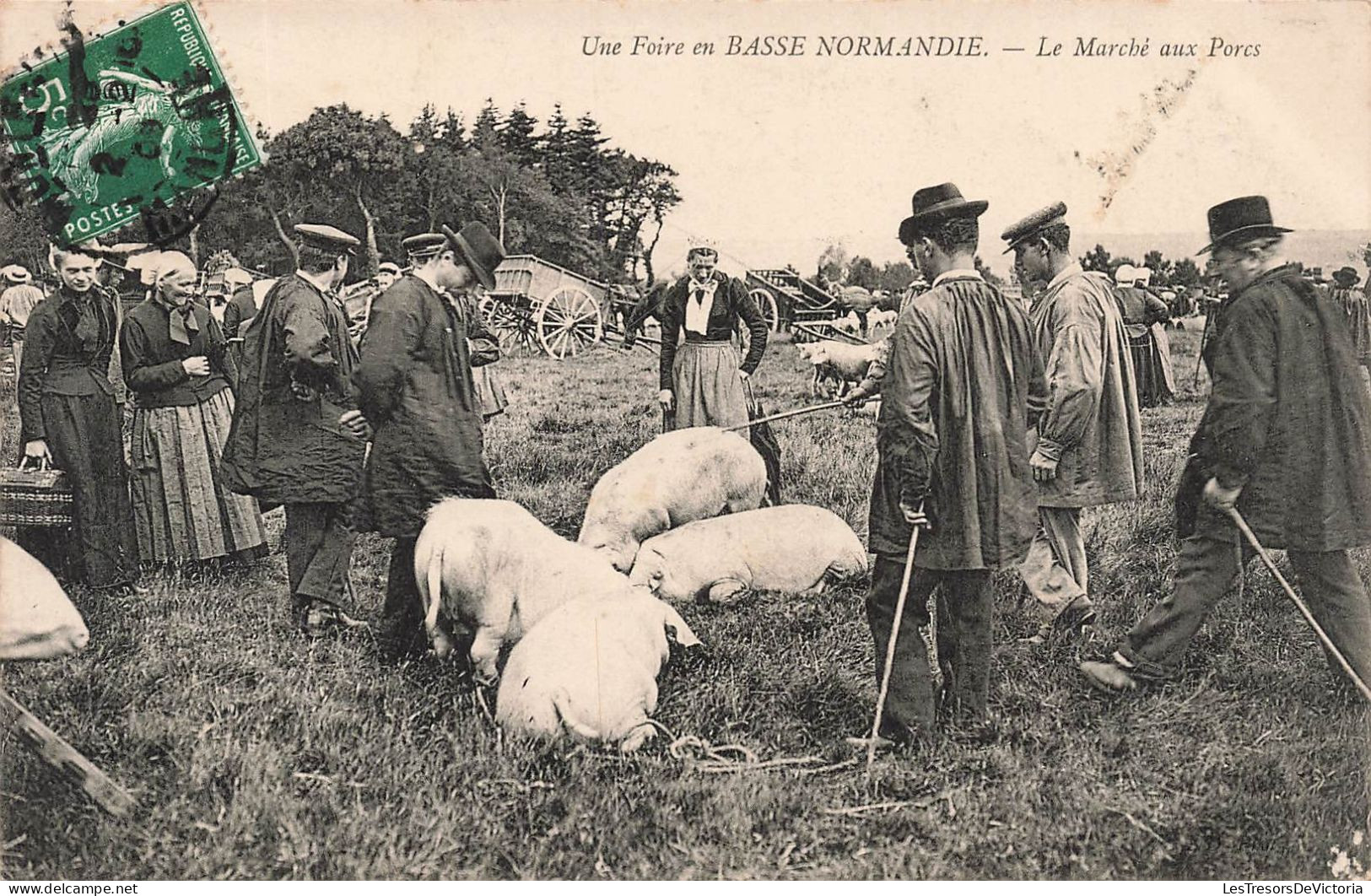 FRANCE - Basse Normandie - Une Foire - Le Marché Aux Porcs - Animé - Carte Postale Ancienne - Caen