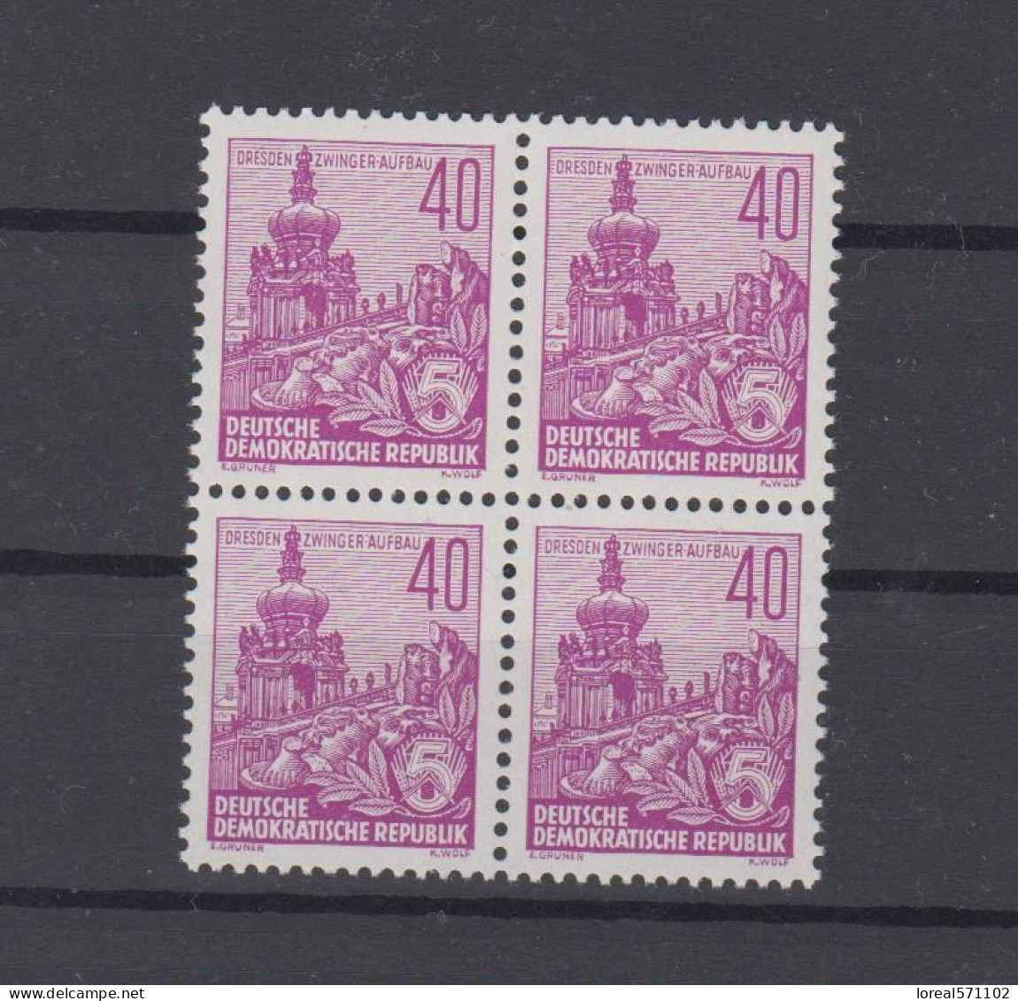 DDR  1957  Mich.Nr.583 A VIERERBLOCK ** - Unused Stamps