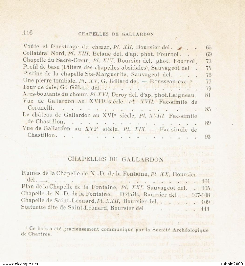 1899 GALLARDON SON EGLISE PAROISSIALE SES CHAPELLES NOTICE ILLUSTREE DE 22 GRAVURES ET NOMBREUSES VIGNETTES - Centre - Val De Loire