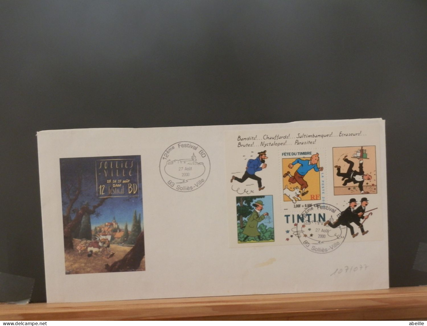 107/077 ENVELOPPE   FRANCE  2000 BD + TINTIN - Comics