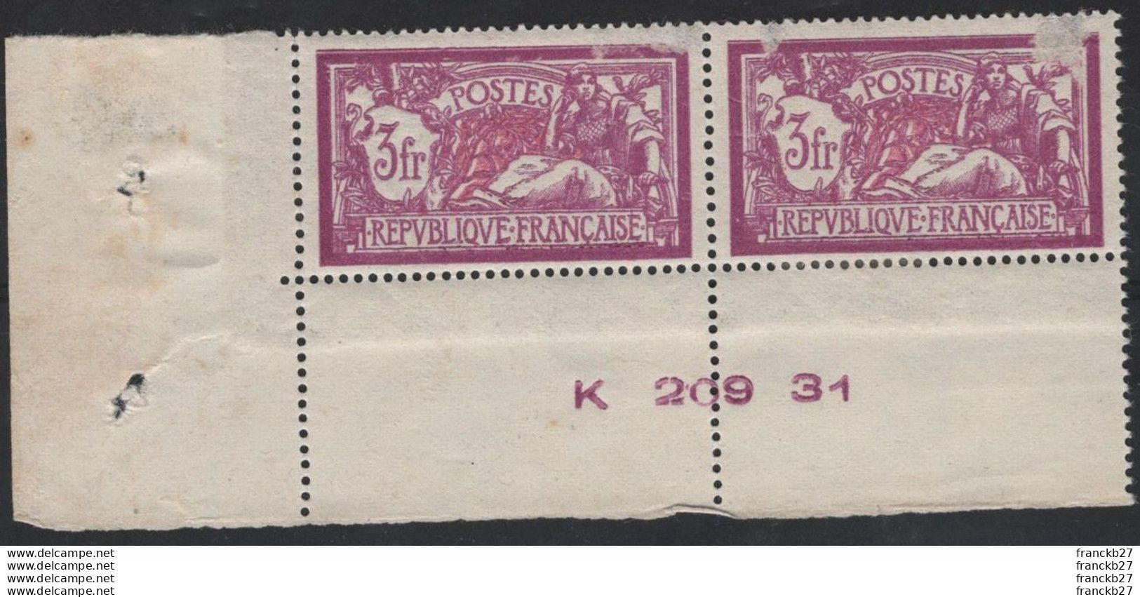 France - YT 120 - Bloc De 2 Timbres Type Merson 3 Fr - 1931 - 1900-27 Merson