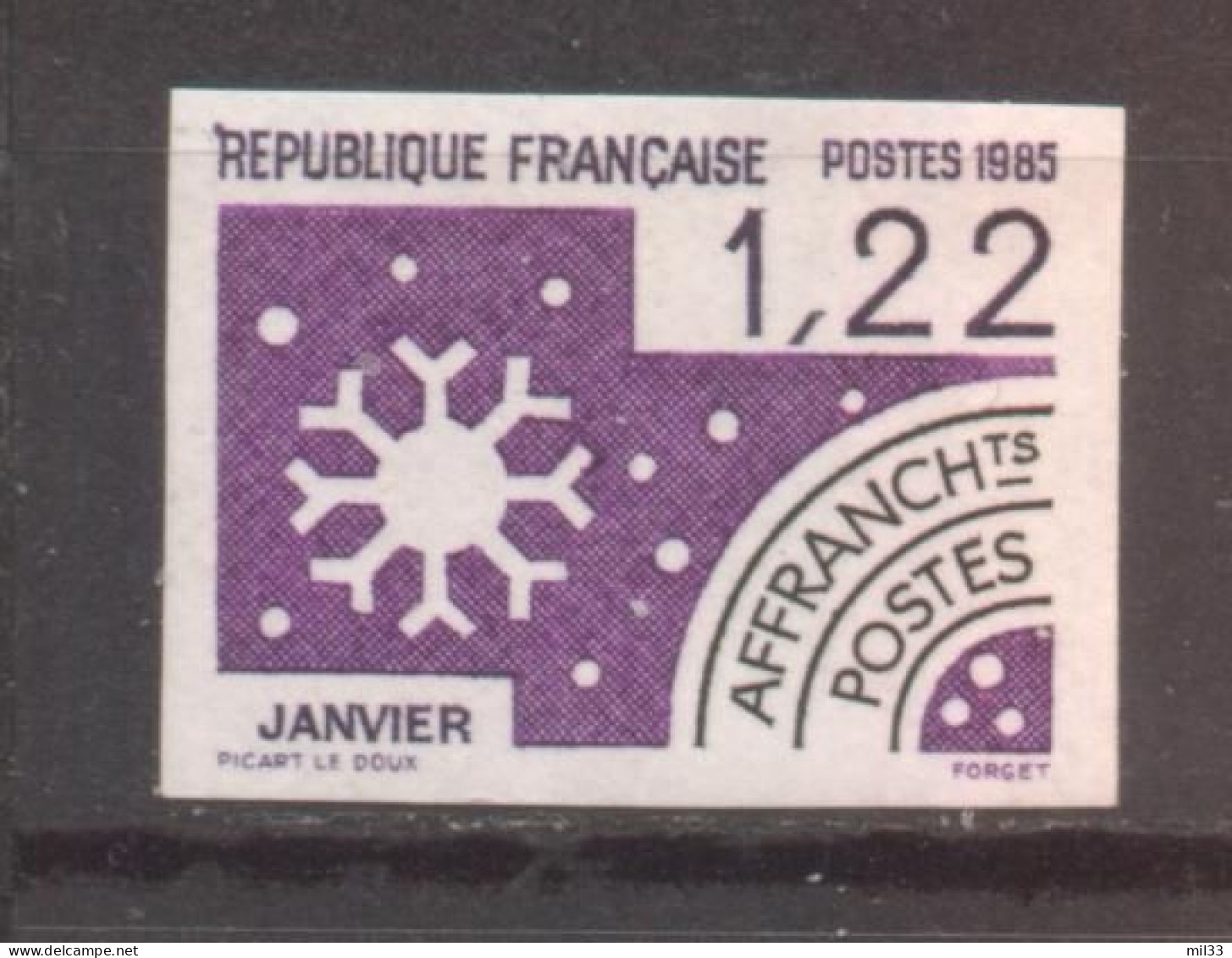 Série 12 Mois De L'année Janvier YT 186 De 1985 Sans Trace De Charnière - Unclassified