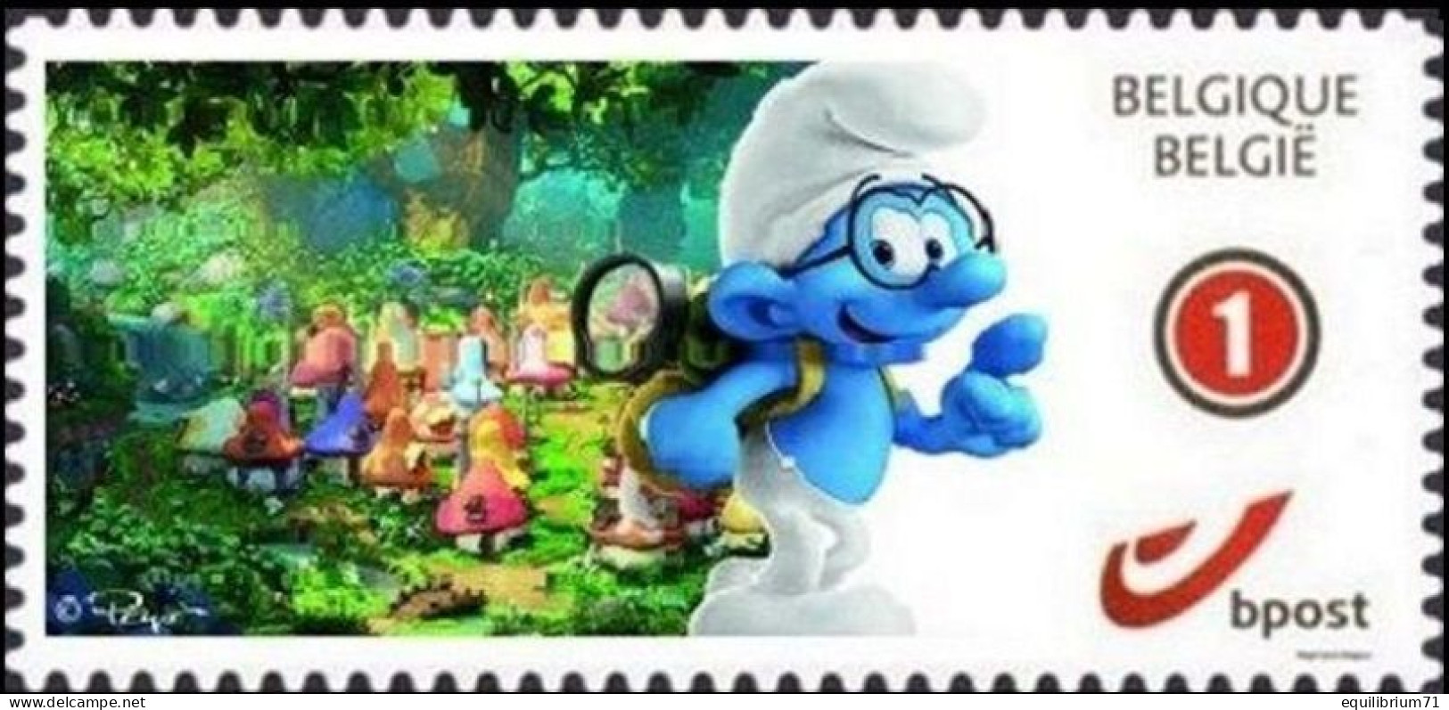 DUOSTAMP/MYSTAMP** - Schtroumpfs/De Smurfen/The Smurfs - Les Schtroumpfs & Le Village Perdu - Autocollant - Gd/Groote 1 - Fumetti