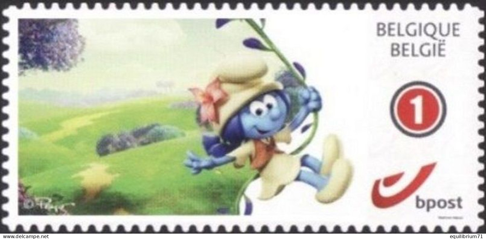 DUOSTAMP/MYSTAMP** - Schtroumpfs/De Smurfen/The Smurfs - Les Schtroumpfs & Le Village Perdu - Autocollant - Gd/Groote 1 - Comics