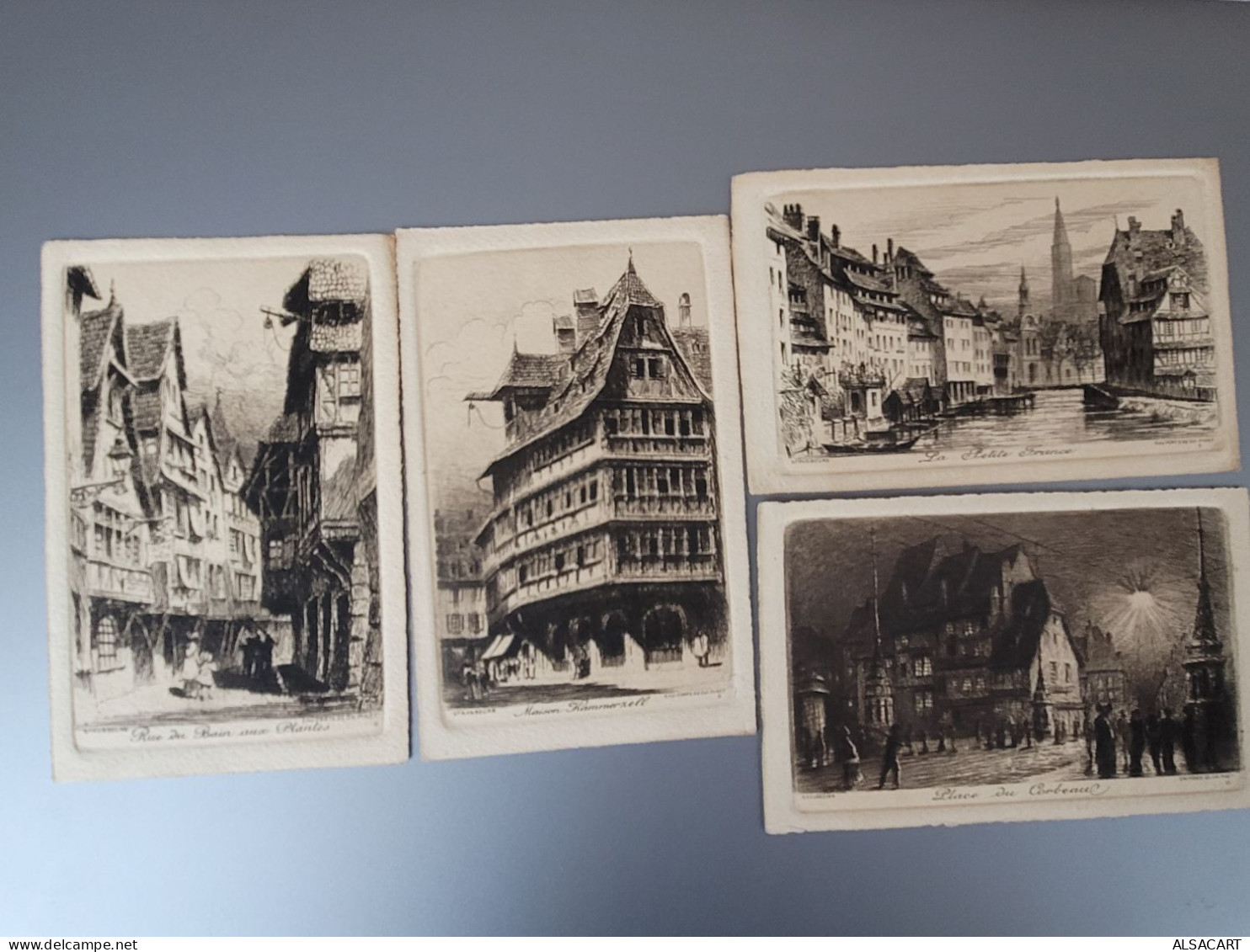 10 Cartes Postales Eaux Fortes De Charles Pinet , Strasbourg , Cathédrale , Petite France Etc - Autres & Non Classés