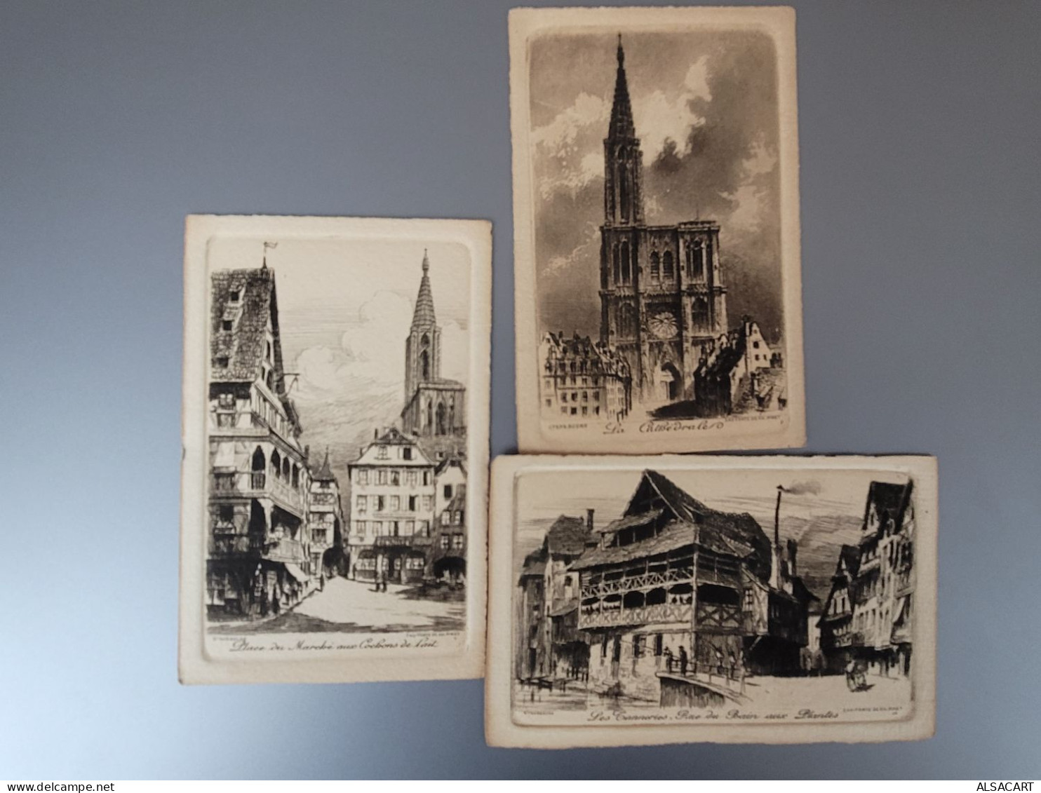 10 Cartes Postales Eaux Fortes De Charles Pinet , Strasbourg , Cathédrale , Petite France Etc - Other & Unclassified
